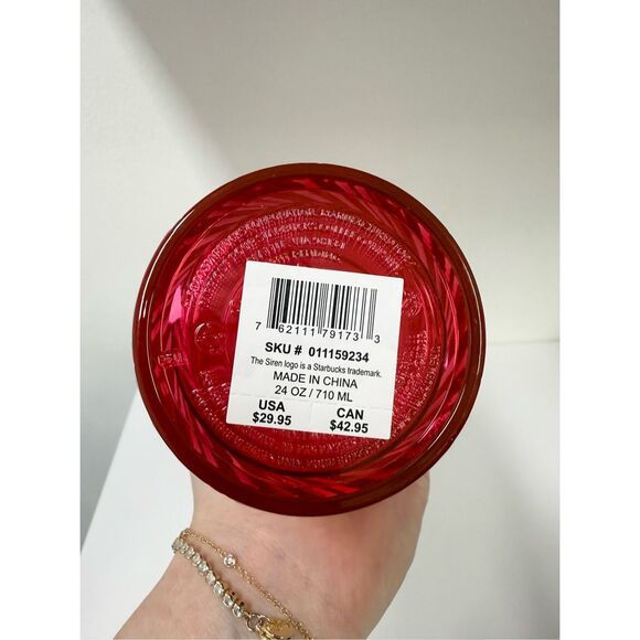 2024 Starbucks Holiday Red Swirl Venti Cold Cup - Picture 4 of 5